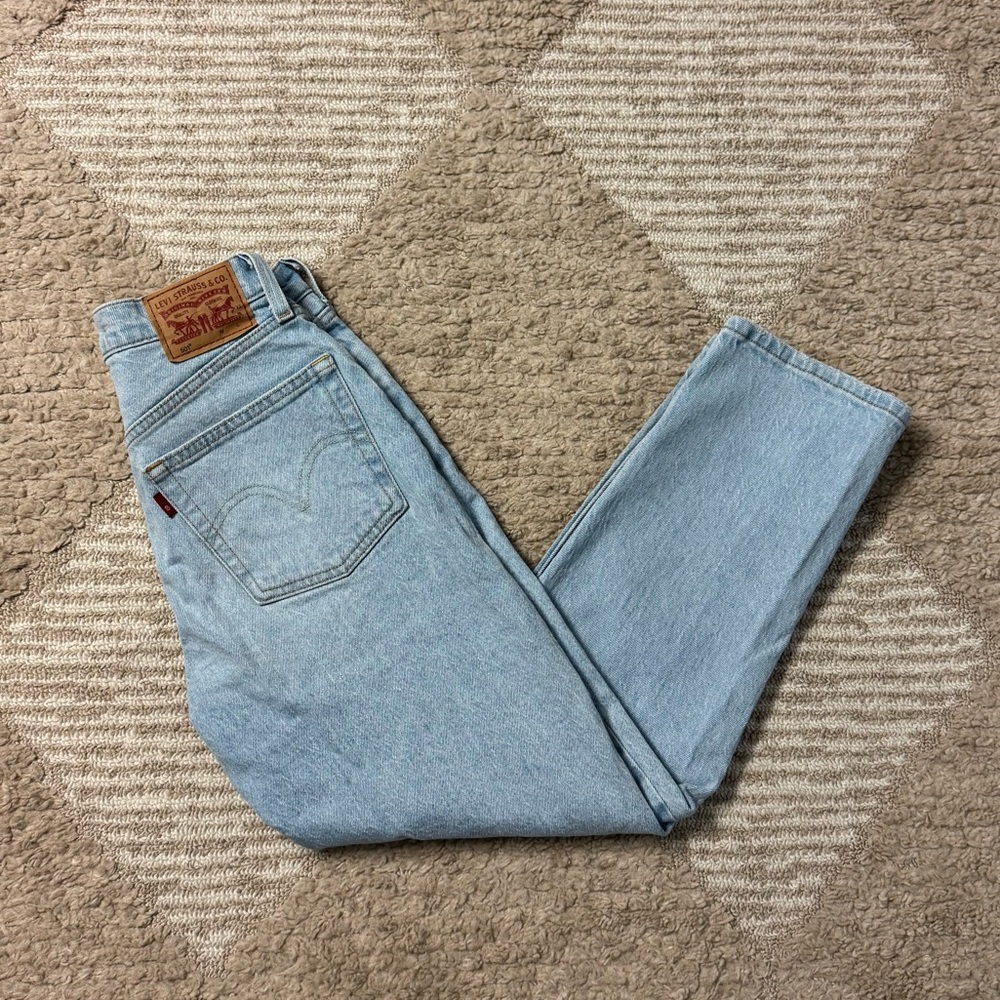 Levi’s High Waisted Straight Leg Light Wash Jeans